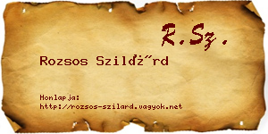 Rozsos Szilárd névjegykártya